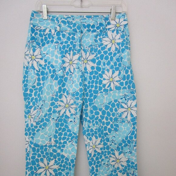 Lioness Leopard Ankle Crop Pant Blue Daisy Pockets - Picture 5 of 12